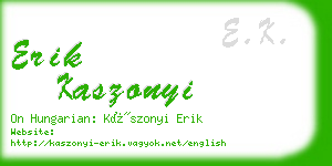 erik kaszonyi business card